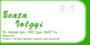 beata volgyi business card